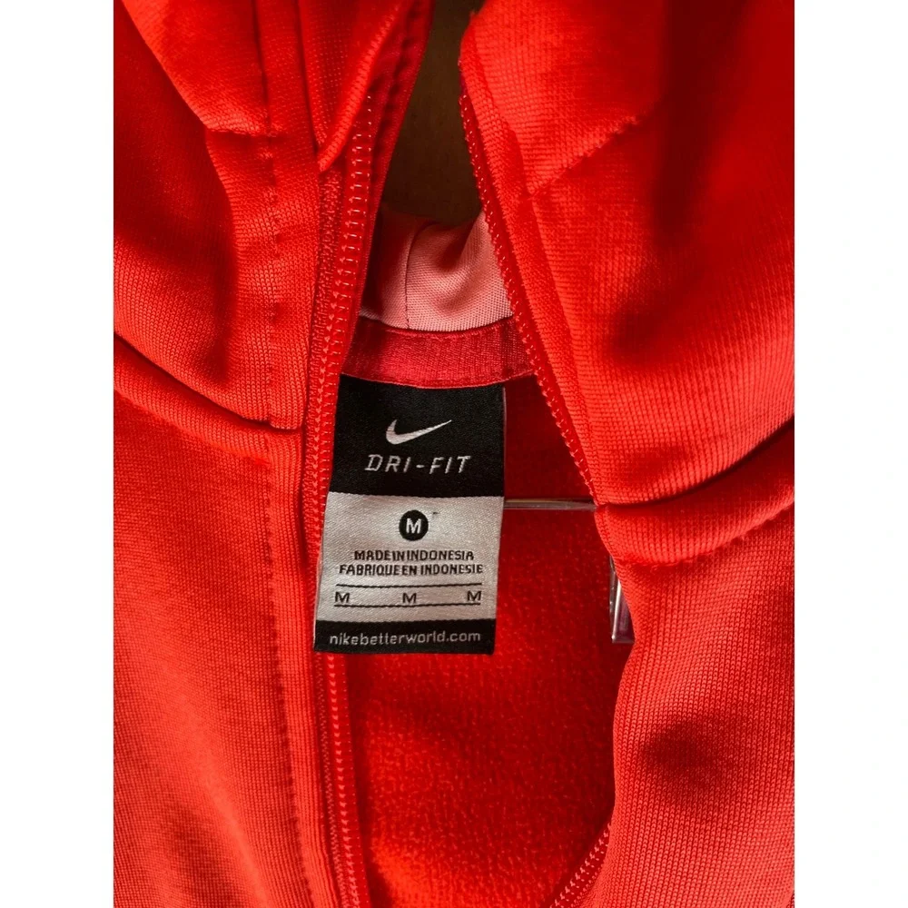 Nike Dri-FIT Orange Quarter Zip Hoodie Fleece Lined 487416-630 Size‎ M